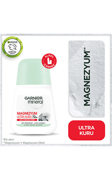Garnier Mineral Magnezyum Ultra Kuru Roll On 50 ml