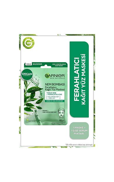 Garnier Nem Bombası Ferahlatıcı Kağıt Yüz Maskesi
