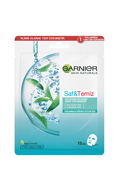 Garnier Saf & Temiz Cilt Kusurları Karşıtı Kağıt Yüz Maskesi
