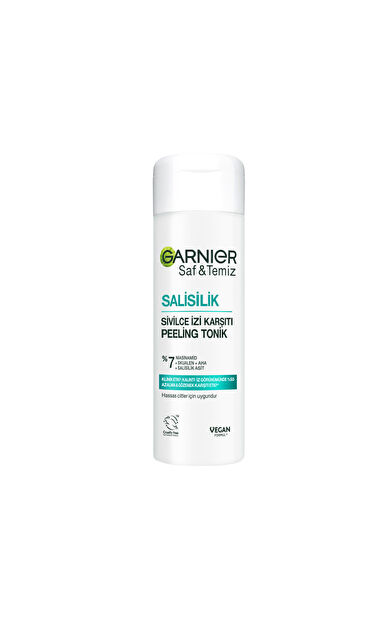 Garnier Saf &amp; Temiz Salisilik Sivilce İzi Karşıtı Gözenek Sıkılaştırıcı Peeling Tonik //  Salisilik &amp; Niasinamid &amp; Skualen &amp; AHA 120 ml