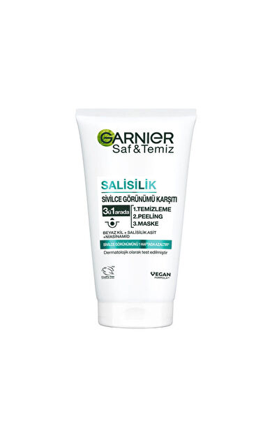 Garnier Saf&Temiz 3'in 1 Temizleme+Peeling+Maske 150 Ml