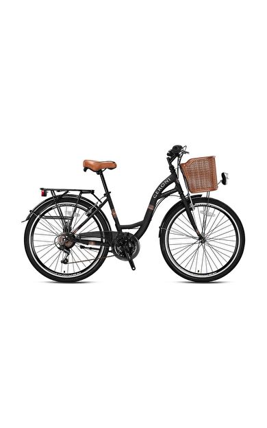 Geroni Kron SIRIO 26 City Bike 21 Vites - V.B. - Mat Siyah-Siyah/Kahverengi-Shimano