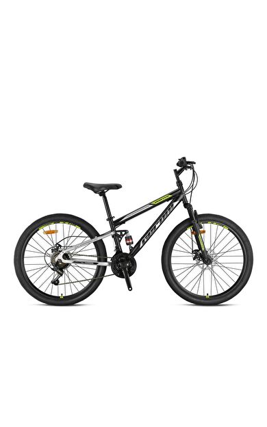 Geroni HUNTER - 24" - MTB - 14.5' - 21 Vites - M.Disc - Mat Siyah-Gri/Yeşil