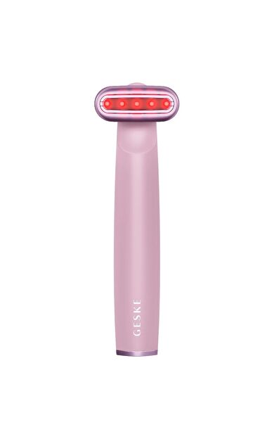 Geske Sıkılaştırıcı Yüz Bakım Cihazı (kırmızı Led Terapili Titreşimli Ve Döner Başlıklı) | Skin Firming Wand Pembe