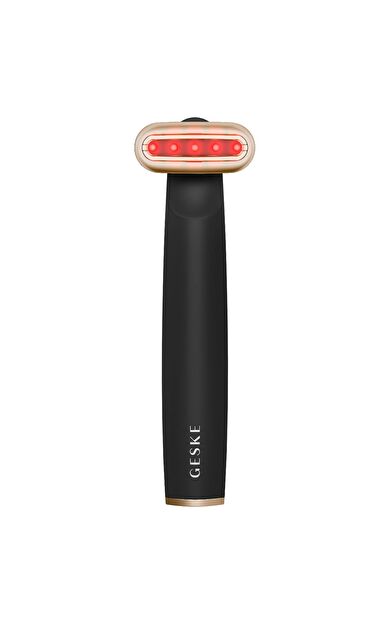 Geske Sıkılaştırıcı Yüz Bakım Cihazı (kırmızı Led Terapili Titreşimli Ve Döner Başlıklı) | Skin Firming Wand Koyu siyah
