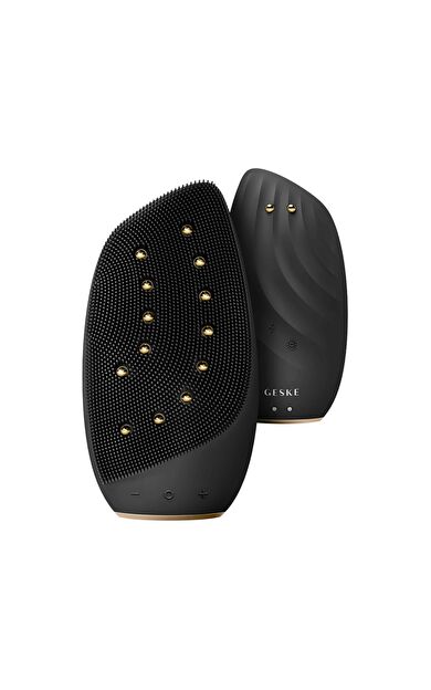 Geske Termal Yüz Temizleme Ve Mikro Akım Cilt Sıkılaştırıcı Cihaz | Sonic Thermo Facial Brush Face-lifter Koyu siyah