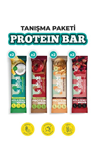Gigi's Tanışma Paketi Kolojenli Protein Bar - 8 Adet Karışık