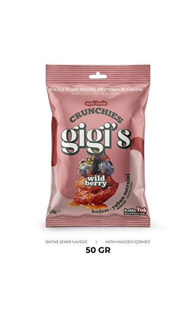 Gigi's Açai Wild Berry Bal ile Glaze Edilmiş Crunchie Karışım 50g