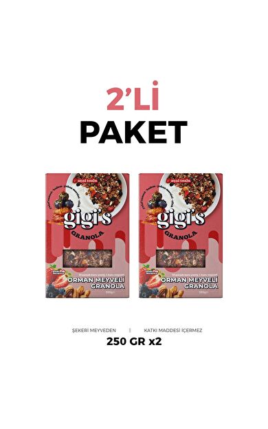 Gigi's Orman Meyveli Granola - Açai Tozlu 2'li Paket 2x250 gram