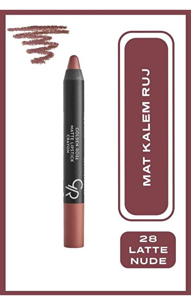 Matte Lipstick Crayon No28 Latte Nude - Mat Kalem Ruj