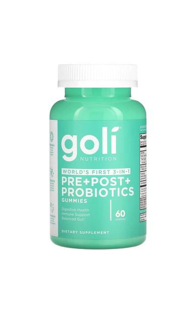 GOLİ Goli Nutrition, Pre+Post+Probiotics, 60 Gummies