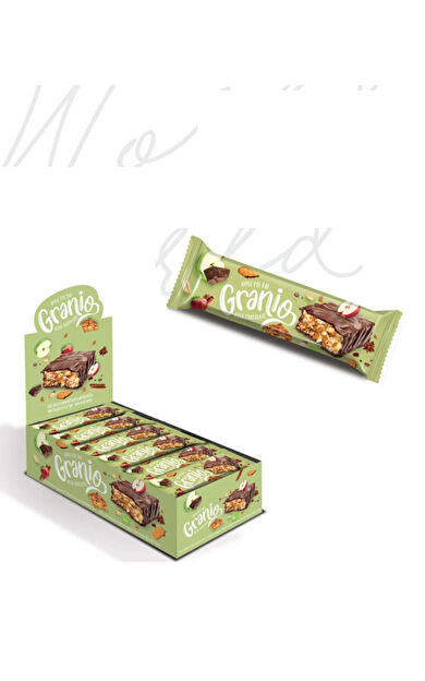 Granio Sütlü Çikolata Kaplamalı Elmalı Tarçınlı Meyveli Bar 40 Gr X 24 Adet