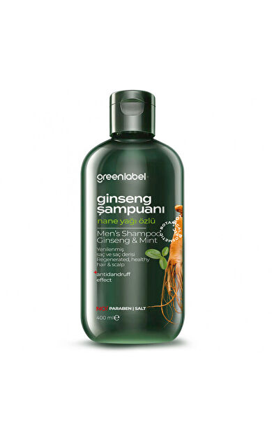 Greenlabel Ginseng ve Nane Yağı Erkek Şampuanı 400 ml