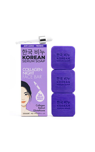 Greenlabel Korean Serum Soap Collagen Night Face Bar 3x60 gr