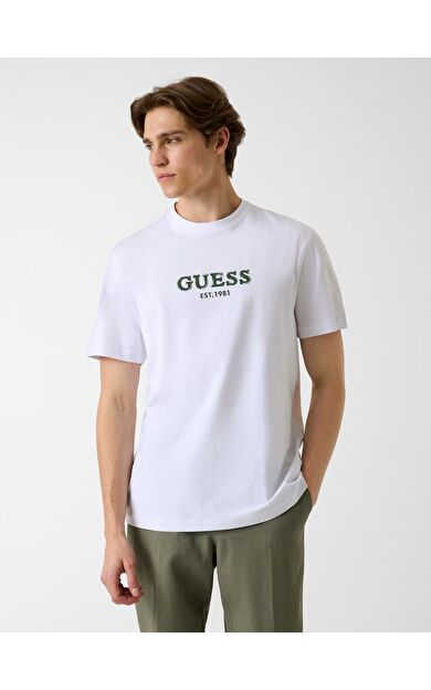 Guess M6GI16K3032 Cn Ss Guess Logo Con Erkek Tişört