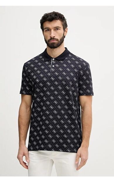 Guess M6GP04K3073 Ss All Over 4G Jacqa Erkek Polo Tişört