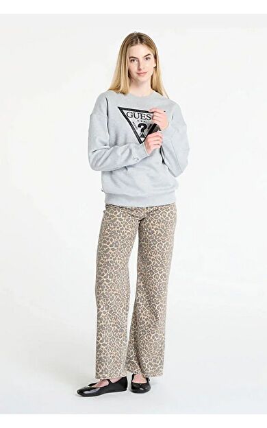 Guess W5BQ11KC8I1 Ls Triangle Glitter Kadın Sweatshirt