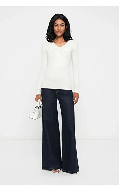 Guess W5BR41Z2NQ2 Ls Vn Saylor Logo Sw Kadın Kazak