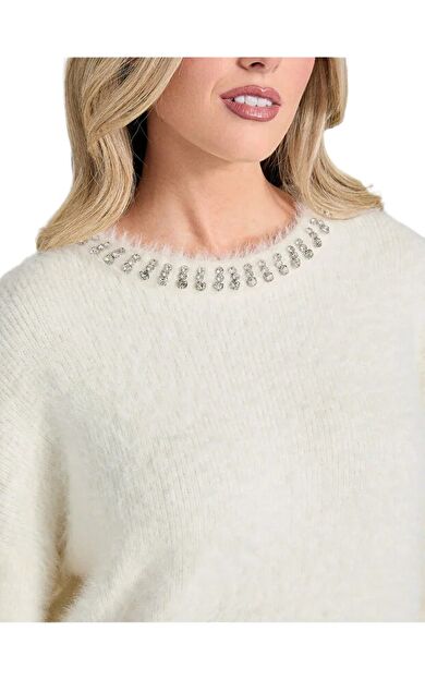 Guess W5BR58Z3BH0 Ls Cn Arisa Rhinesto Kadın Kazak