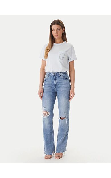 Guess W6GI17K3037 Ss Cn Pocket G Logo Kadın Tişört