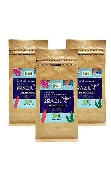 Güzel Ada Gıda Organik Öğütülmüş Filtre Kahve Brezilya Dark 3X200 Gr