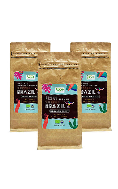 Güzel Ada Gıda Organik Öğütülmüş Filtre Kahve Brezilya Medium 3X200 Gr