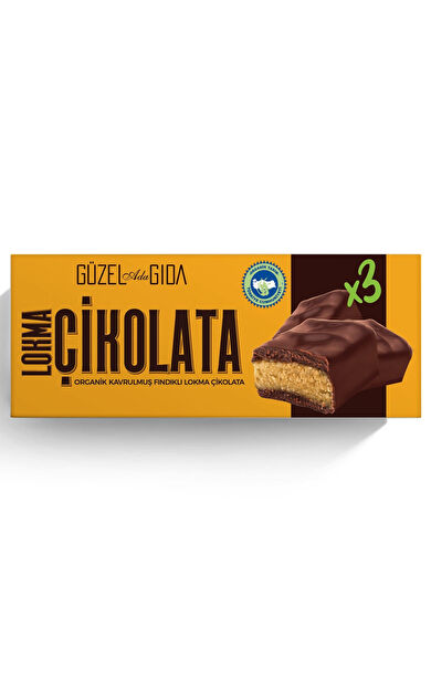 Güzel Ada Gıda Lokma Çikolata Fındık Ezmeli Vegan Bar 35 Gr