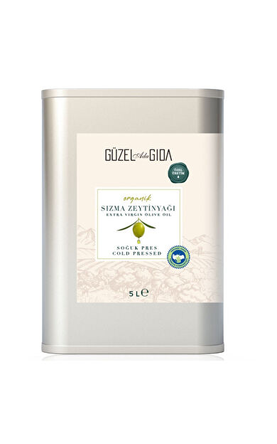 Güzel Ada Gıda Organik Sızma Zeytinyağı Soğuk Sıkım 5 Litre