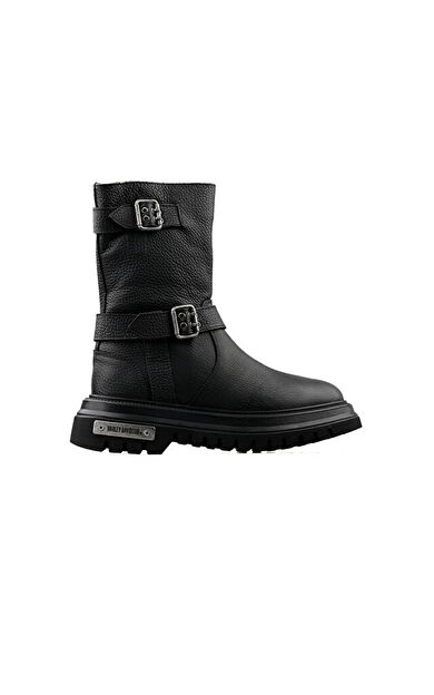 Harley Davidson Sahara Kadın Günlük Bot 021Z100566-BLACK-BASKILI-DERI Siyah