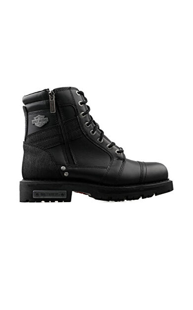 Harley Davidson 025M100637 Carter Black Deri Erkek Günlük Bot 025M100637-CARTER-BLACK-DERI Siyah