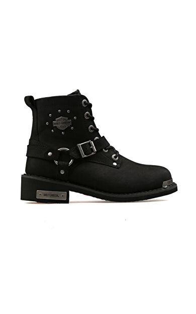 Harley Davidson Siyah Kadın Botu 025Z100423-Black-Nubuk