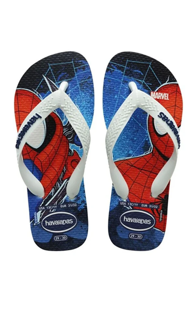HAVAIANAS Kids Top Marvel II Spiderman (Beyaz) Unisex Çocuk Parmak Arası Terlik 4148300-0198