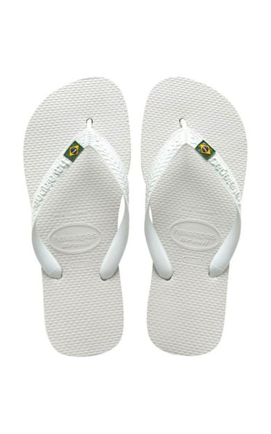 HAVAIANAS Brasil Logo Beyaz Erkek Parmak Arası Terlik 4000032-0001