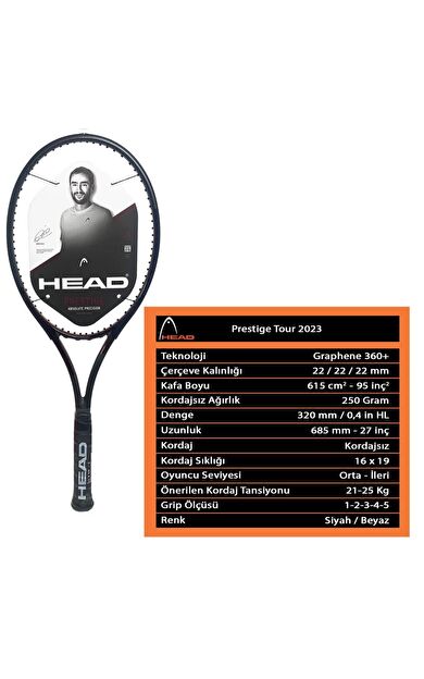 Head Prestige Tour 2023 Kordajsız Tenis Raketi