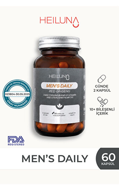 Men's Daily Multivitamin 60 Kapsül – Red Ginseng, Likopen &amp; Saw Palmetto