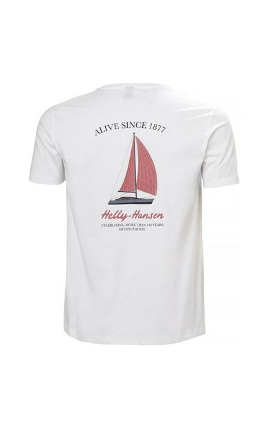 Helly Hansen Shoreline 3.0 erkek beyaz baskılı tişört HHA.54601-001