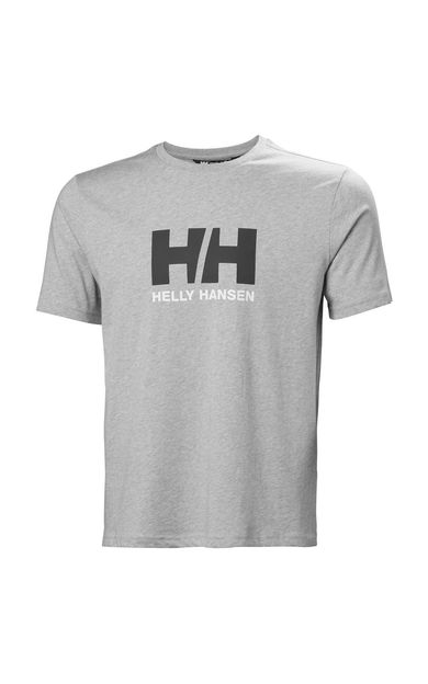 Helly Hansen HH Logo 3.0 erkek gri bisiklet yaka tişört HHA.54596-949
