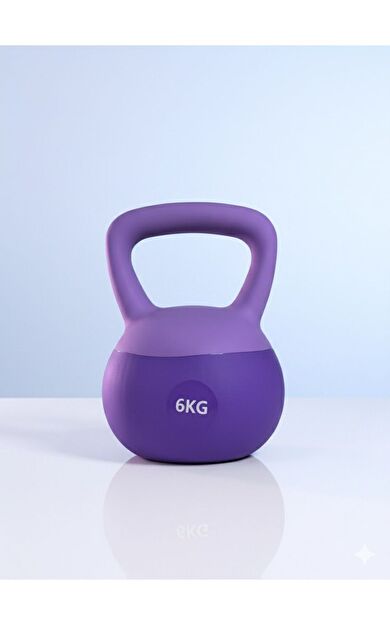 Hepitop 6 Kg Soft Kettlebell - Yumuşak Tabanlı, Darbeye Dayanıklı, Sessiz Kullanım -Mor