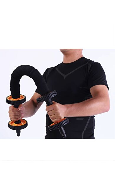 Hepitop 3in1 Ab Wheel Tekerlekli Mekik Aleti Elastik Fitness Bar Kol ve Karın Kasları Bük Bük Egzersiz Aleti