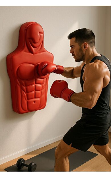 Hepitop Boks Adam Duvar Askılı Boks Standı Kırmızı
