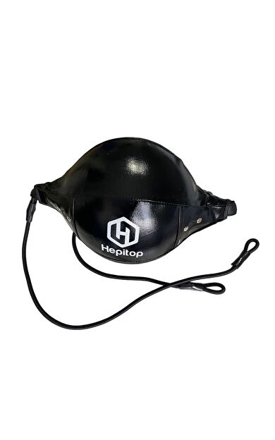 Hepitop Pencikbol Çift Uçlu Deri Boks Hız Topu Siyah