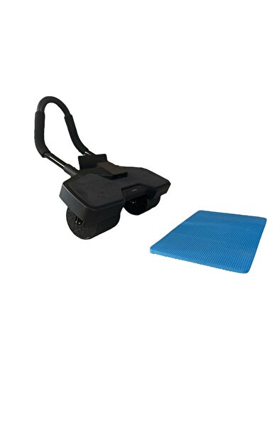 Hepitop Dijital Sayaçlı Çek Bırak Karın Egzersiz Aleti | 3 Tekerli Ab Wheel + Diz İçin Mat Dahil -Siyah