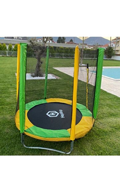 Hepitop 140 Cm Ev Tipi File Korumalı Katlanabilir Büyük Boy Fileli Çocuk Trambolini