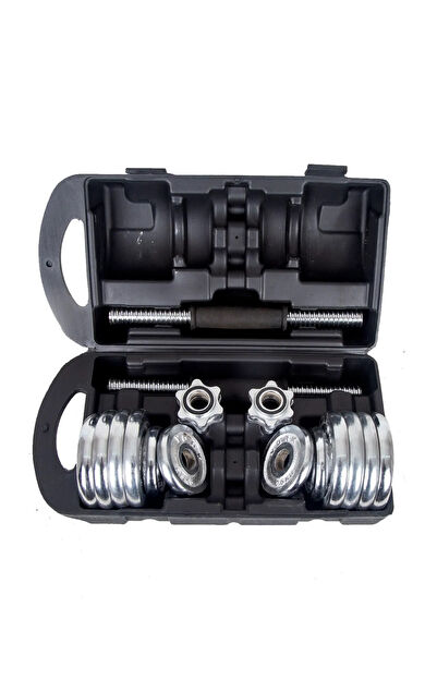 Hepitop Çantalı Döküm Plaka Dambıl Seti 20 Kg Krom Dumbbell Set