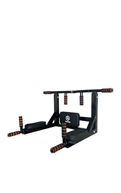 Hepitop 3'ü 1 Arada Çift Yönlü Duvar Barfiks Ve Dips Aleti, Siyah Barfiks Çubuğu All In One