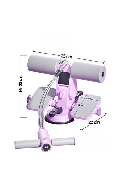 Hepitop Çift Vantuzlu Sayaçlı Mekik Çekme Spor Aleti Karın Egzersizi Evde Spor Egzersiz Mekik Aleti -Mor