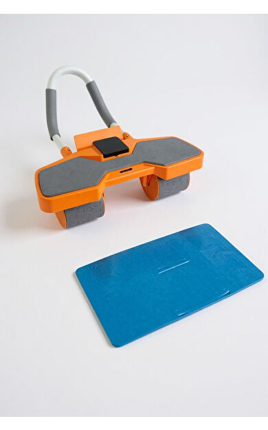 Hepitop 3 Tekerli Egzersiz Mekik Aleti Otomatik Geri Tepme Karın Egzersiz Aleti -Turuncu