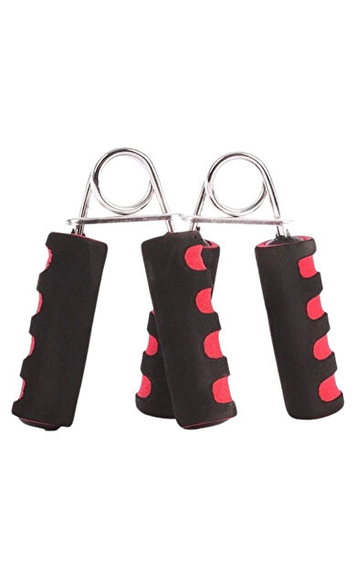 Hepitop 2 Adet Her Iki El Için Çiftli El Yayı Bilek Kol Parmak Güçlendirici Kaydırmaz Süngerli Çelik Yay -Kırmızı