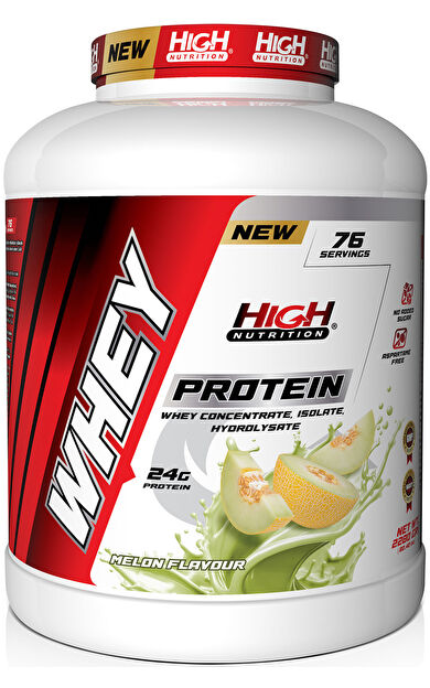 High Nutrition Whey Protein 2280 gr Kavun Aromalı Protein Tozu 24 gram Protein 76 Servis