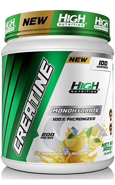 High Nutrition Micronized Creatine Monohydrate 300 Gr 100 Servis Kreatine Limon Aromalı